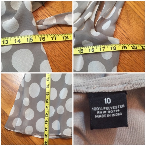 ☀️NWT☀️MSK Grey & White Dot Flowy Low Back Dress - Picture 7 of 7